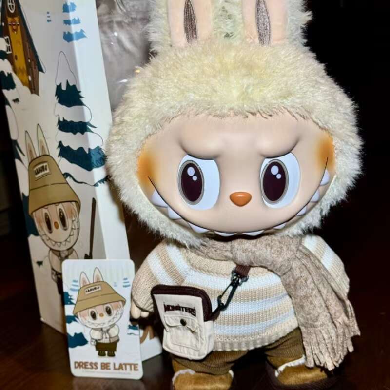 Perfect The MONSTERS DRESS BE LATTE Vinyl Plush Doll Action Figure Overalls Labubu Stuffed Toy Figurine Bust