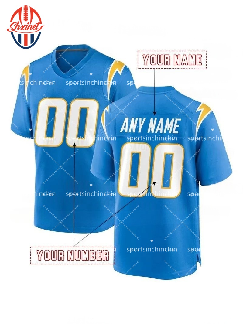 Custom 2025 Alternate football jerseys Ladd 15 McConkey Justin Herbert Derwin James Jr. Quentin Johnston Joe Alt 10Herbert Football jersey