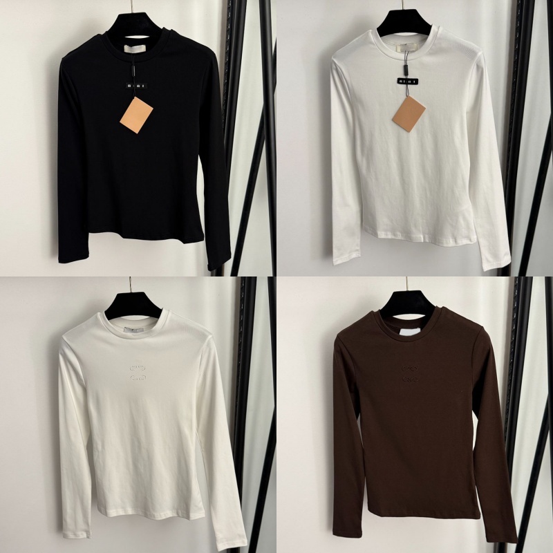 Brand Solid Color Bottoming Shirts Women Round Neck Long Sleeved Casual Tops Spring Autumn Cotton Breathable T Shirt