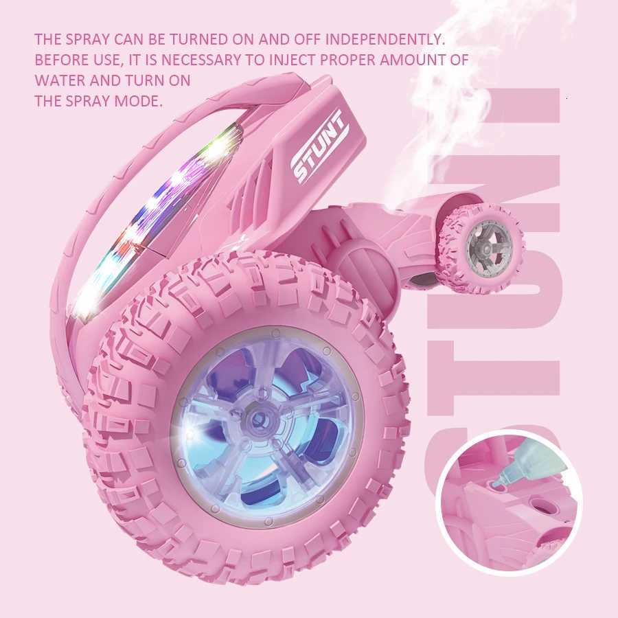 24G RC Car Stunt Toy for Boys Girls with Spray 360 Rotation Light Sound Electric Rolling Toy Suitable for ChildrenT251010