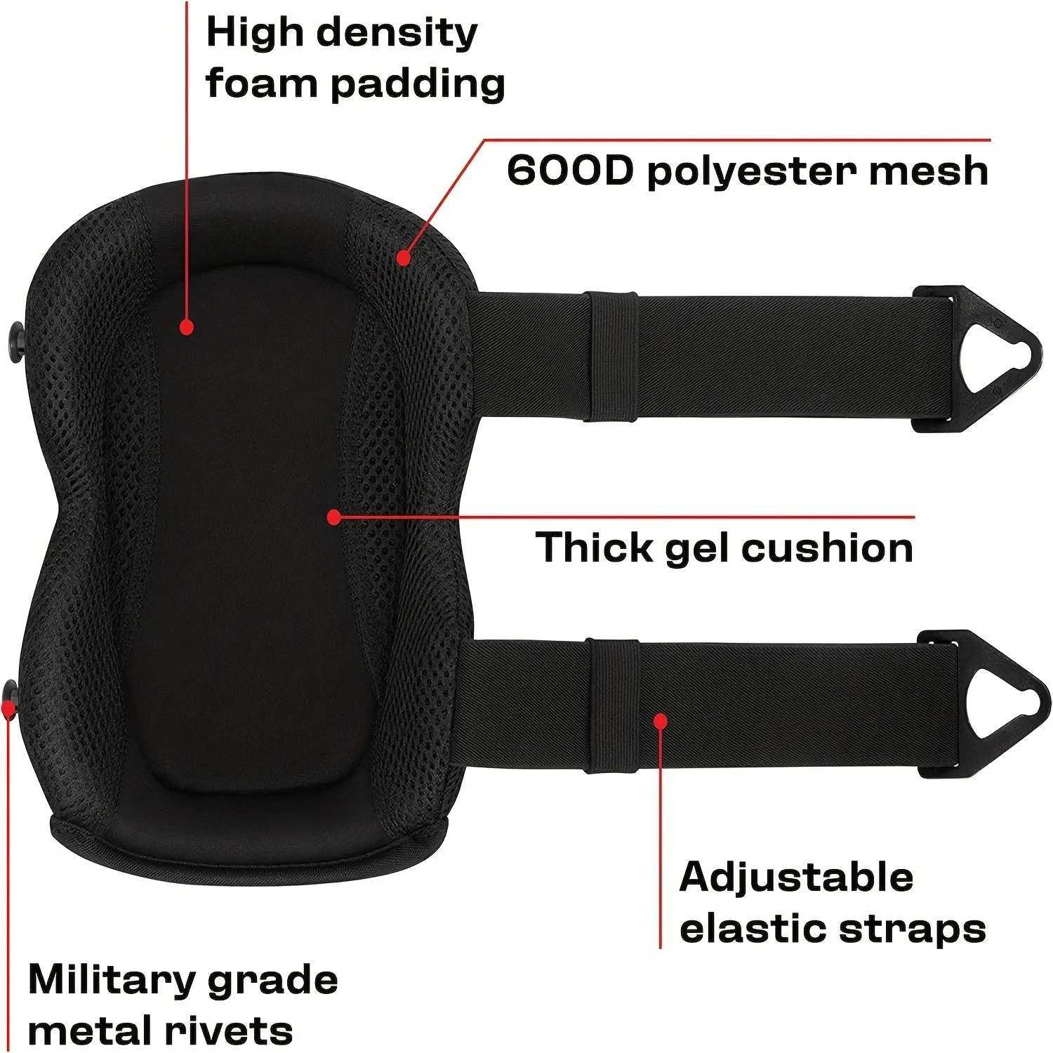 Professional Knee Pads for Work Gardening Construction Double Straps and Adjustable ClipsIndustrial Heavy Duty Tactical C251011