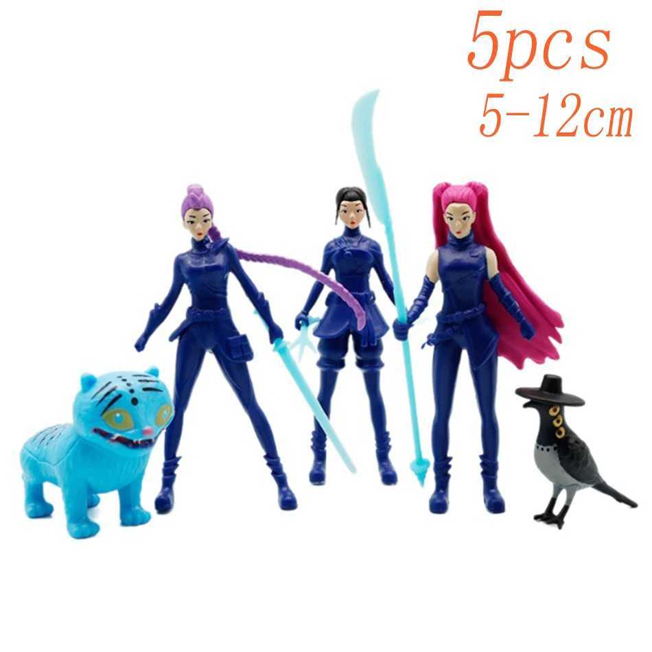 5pcsSet Kpop Demon Hunters Action Figure Toy Derpys Tiger Rumi Mira Zoey Sussy Figurine Doll For Fans GiftJ251011