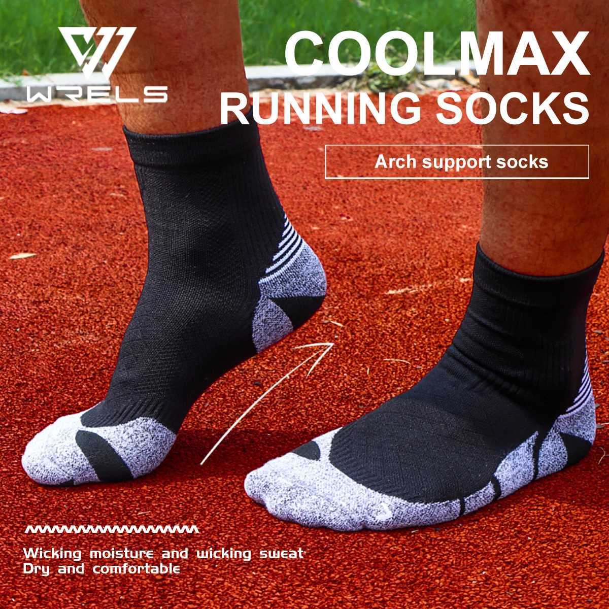 WRELS Coolmax Socks Man Women Sports Hiking Cycling Running Fabric Damping Socks Breathable MoistureWicking Outdoor Sports SockW251011