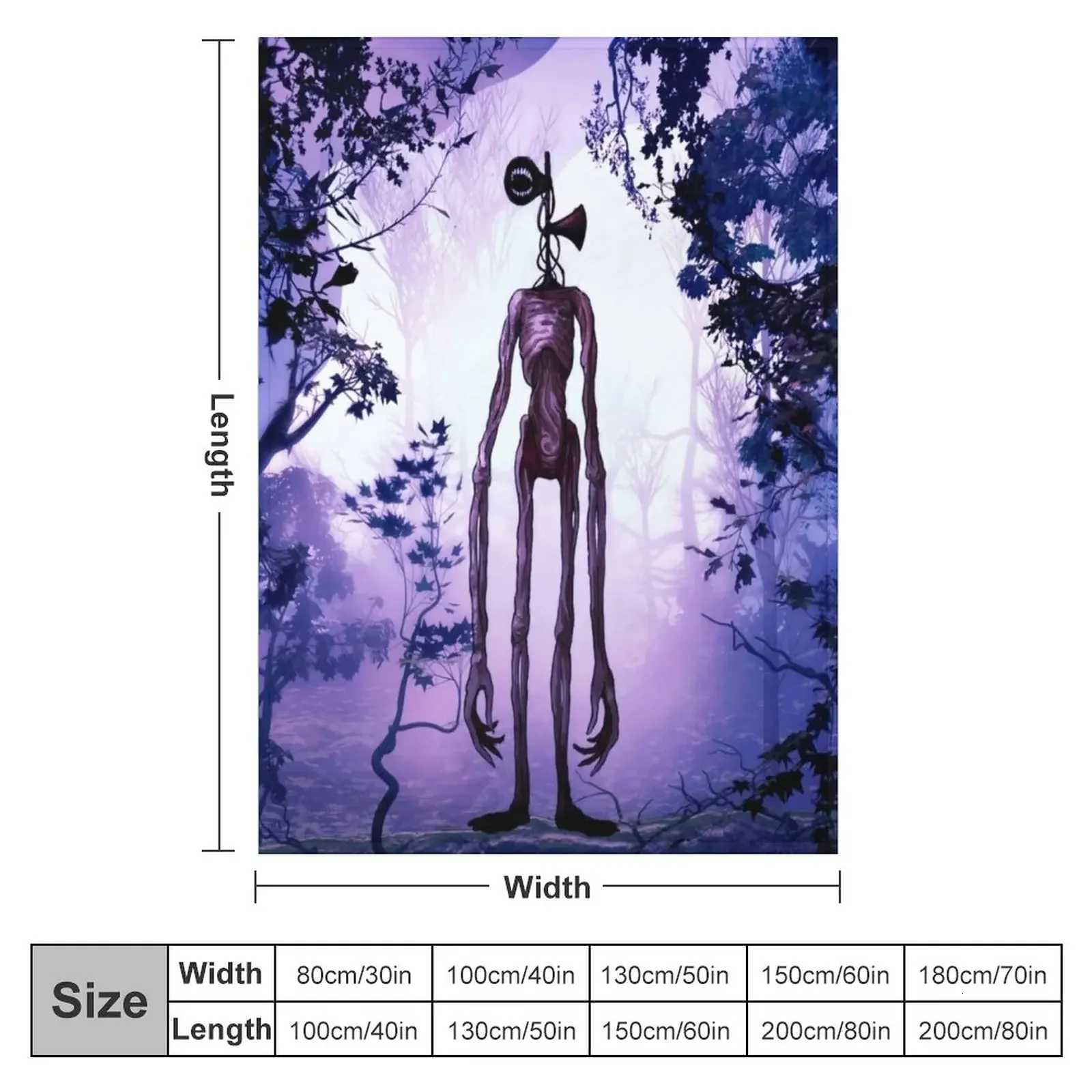 Siren head in purple horror background Throw Blanket fluffy blanket Blanket Sofa Flannel Fabric Thin Blanket C251011