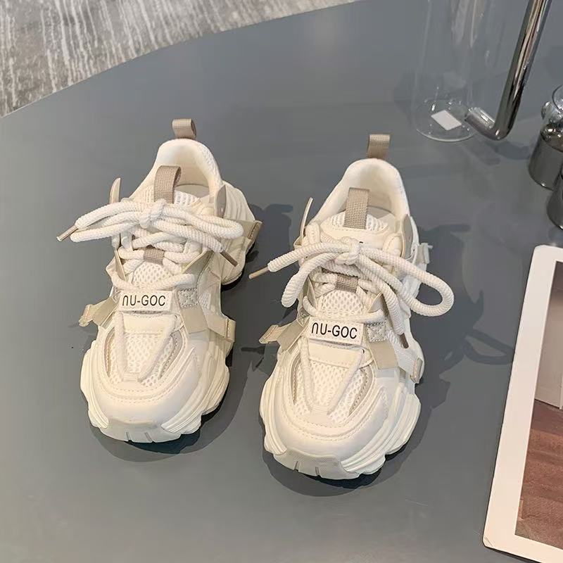 Net Face Dad Shoes, Women'S Thick Soled Sponge Cake, Spring 2025 New Versatile And Popular Small Height Casual Women'S Shoes