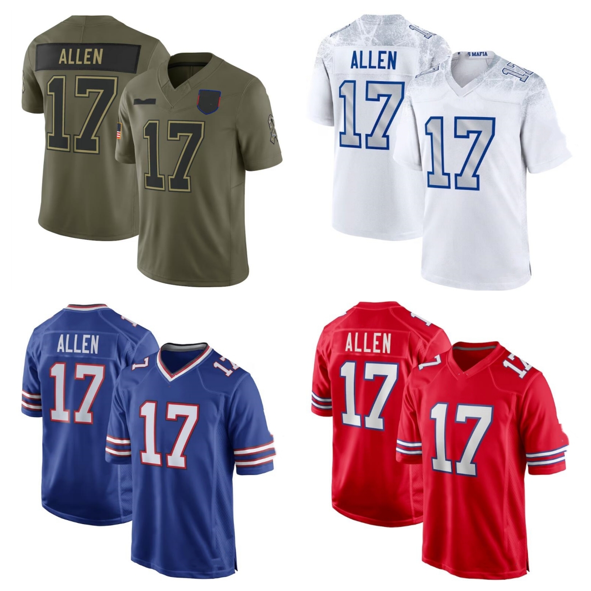 Custom Billss Olive 2025 Salute to Service Limited Jersey Josh Allen Joey Bosa Matt James Cook Tyler Kelly Khalil Shakir Dalton Kincaid Keon Coleman Maxwell Hairston