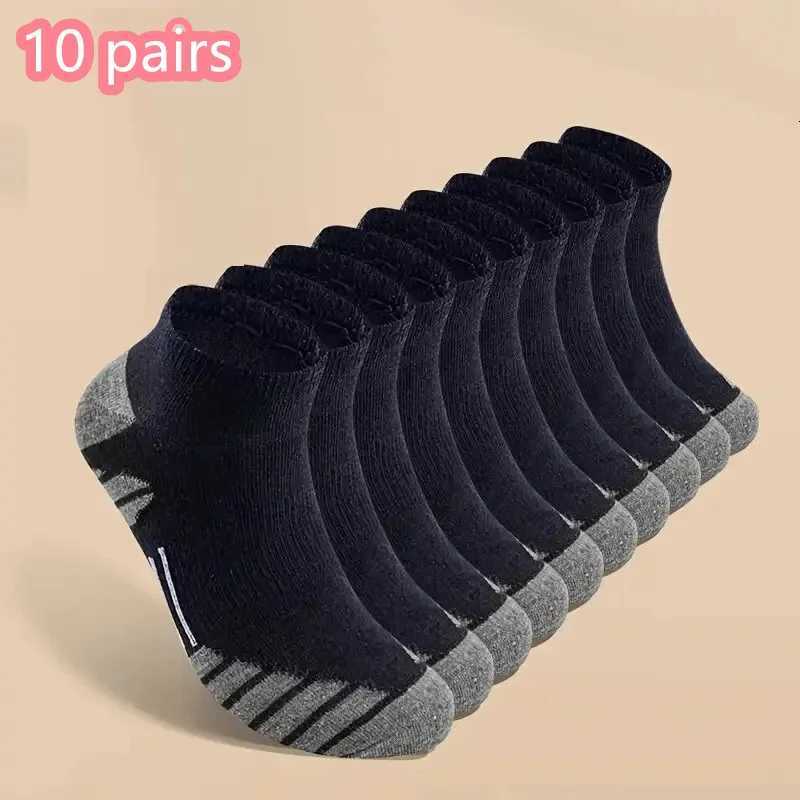 5Pairs Ankle Athletic Running Socks Cushioned Cotton Breathable Low Cut Sports Tab Socks For Men And WomenW251011
