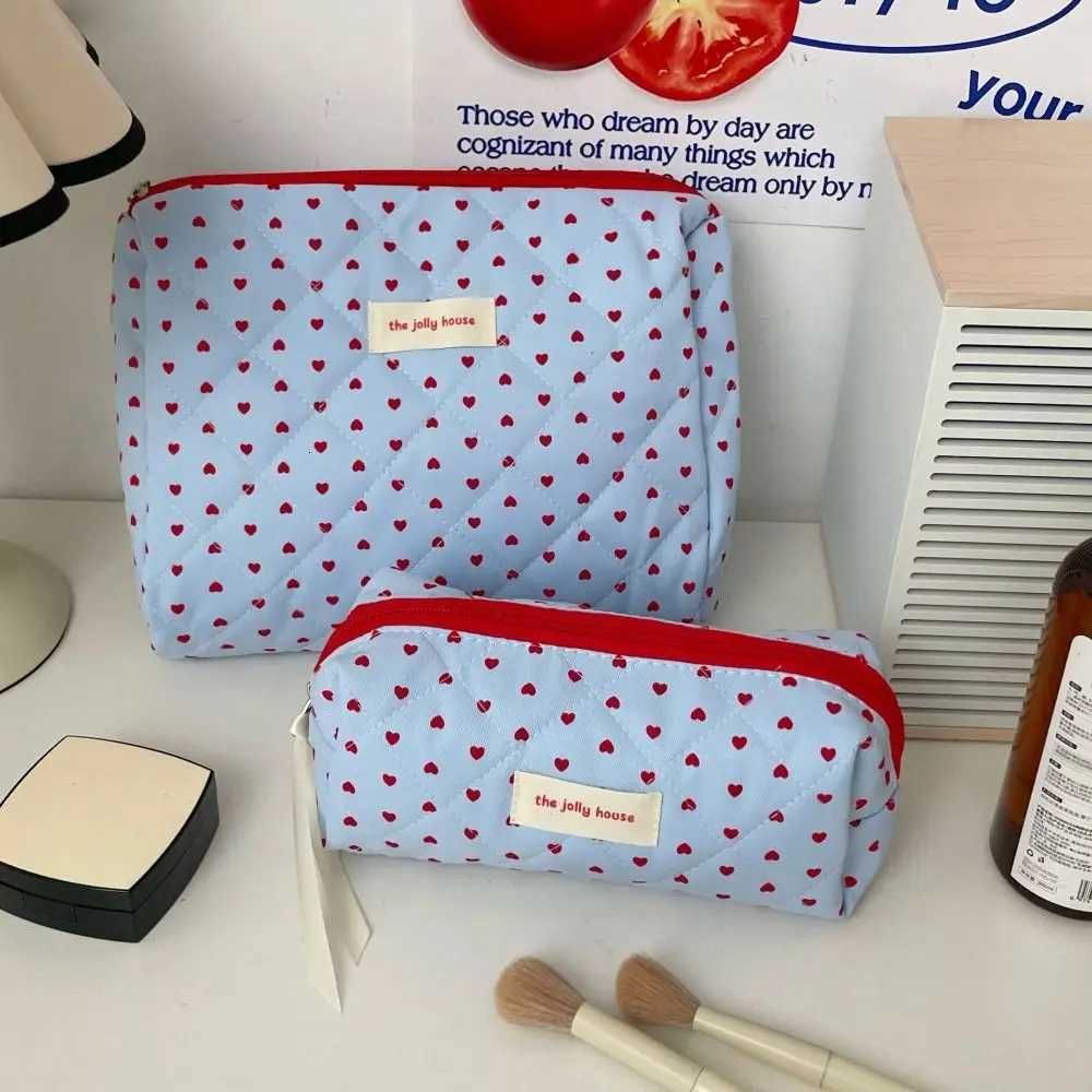New Quilting Cott Cosmetic Bag Blue Mtifuncti Cosmetic Storage Bag Large Capacity W Bag Travel D251011