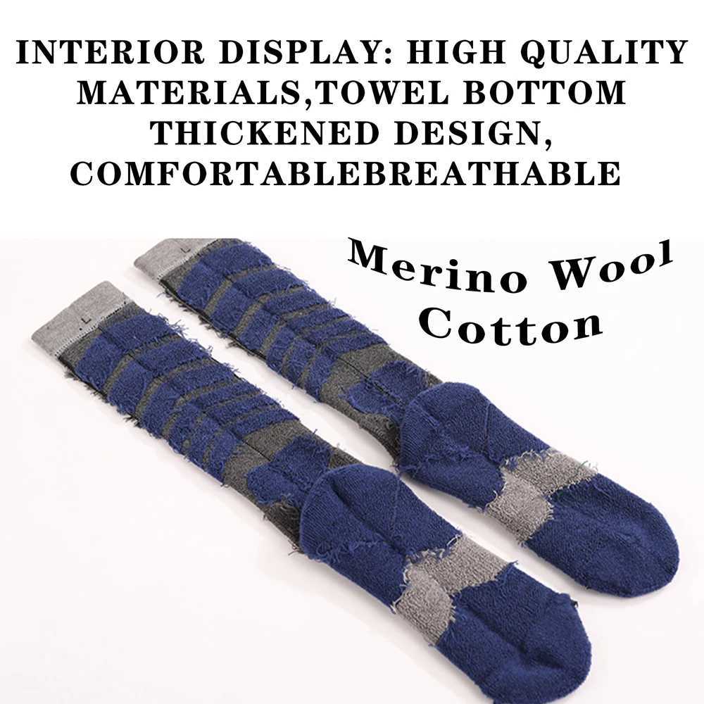 1 Pair Professional Merino Wool Ski Socks Outdoor Sports Thickened Terry Keep Warm Knee High Long Skiing Snowboard Hiking SocksW251011