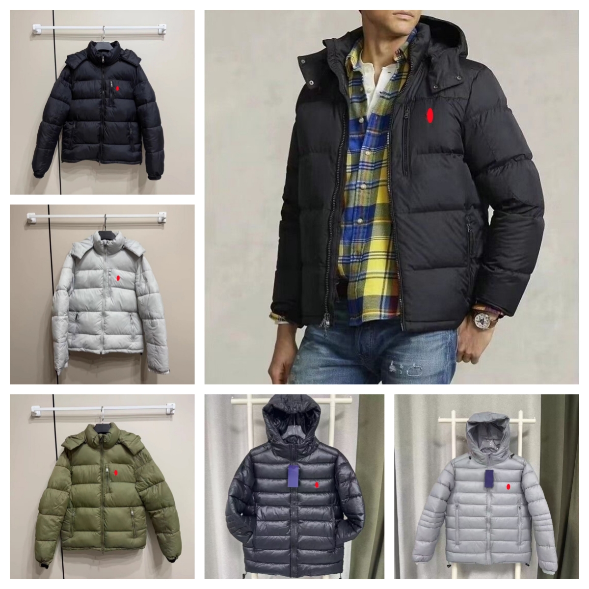Mens Polo Puffer Jackets Embroidery Luxurious Winter Warmth Puffer Parkas Outdoor Hooded Waterproof Jacke Designer zipup coat