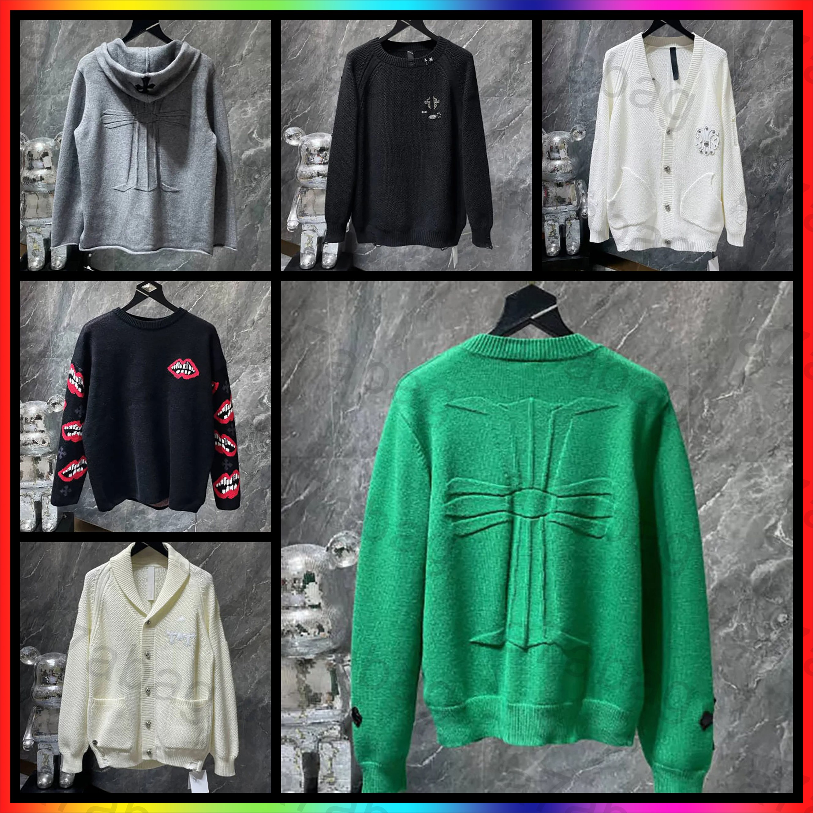 5A New Designer chrome Sweater Luxury Men's Designer Crew Neck Sweater oft Knitted Cotton Blend Pure Cotton Sweater essential Casual Men's and women's Loose Sweaters