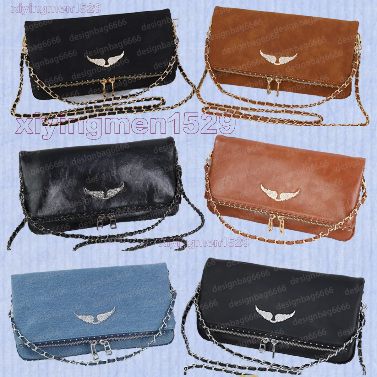 ZV rock clutch bags designer woman brown suede nail shoulder bag luxury rockstud bag zadig handbag zadigevoltair black leather purses designer wallet with fringe