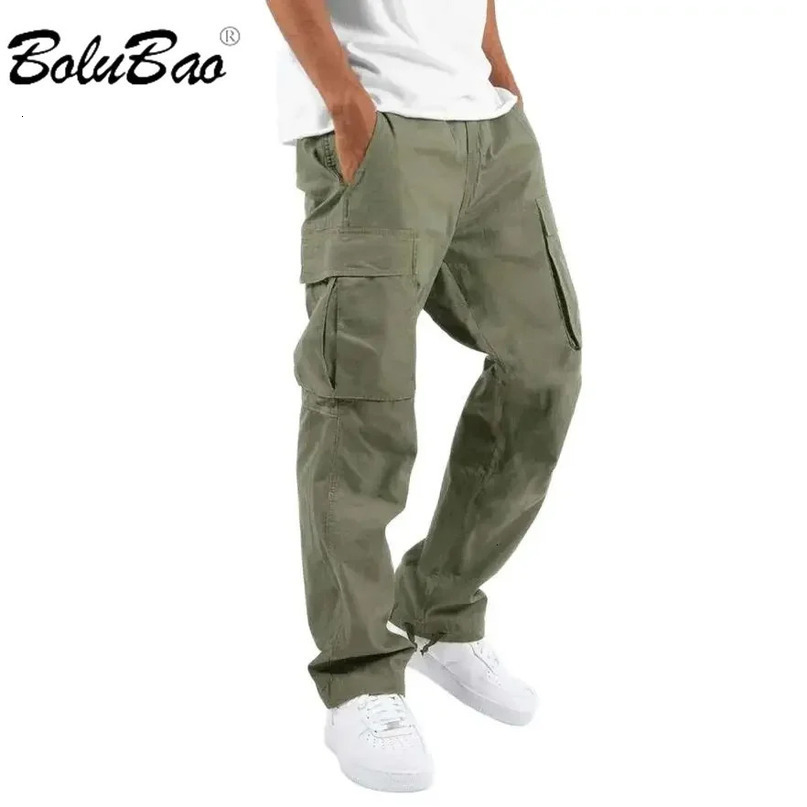 BOLUBAO Mens Outdoor Casual Pants Solid Color Large Pocket Ultra Thin Cargo High Quality n 241115