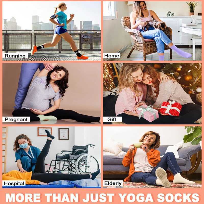4 Pairs Grip Socks for Women Non Slip Yoga Socks Pilates Breathable Mesh Short Socks Cotton Low Cut Gym Fitness Dance Sport SockW251011