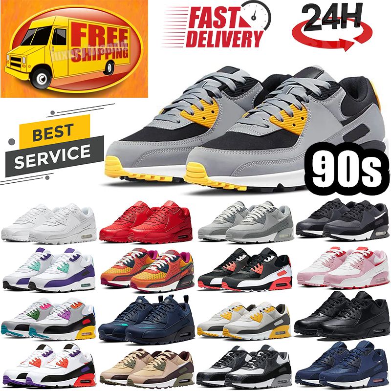 Free delivery Designer shoes 90 Running sneakers Triple White Black Red 90s Wolf Grey Polka Dot Total Orange Laser Blue Runner Hyper Grape Royal Womens Trainers