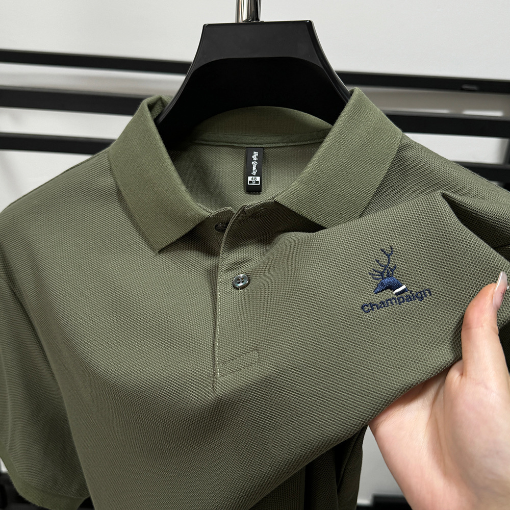 Heavyweight Pure Cotton Designer Hoodie Polo Shirt For Men Summer Pique Cotton Short Sleeve T-shirt Breathable Loose Trendy Designer Shirt Tee With Sl