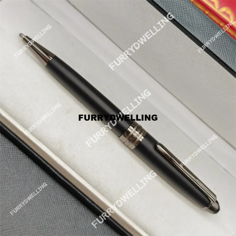 Dwe74 Wholesale Classics 163 Ballpoint Pen Matte Black Metallic Design Fountain Pens Writing Gift Office Supplies With Serial Number