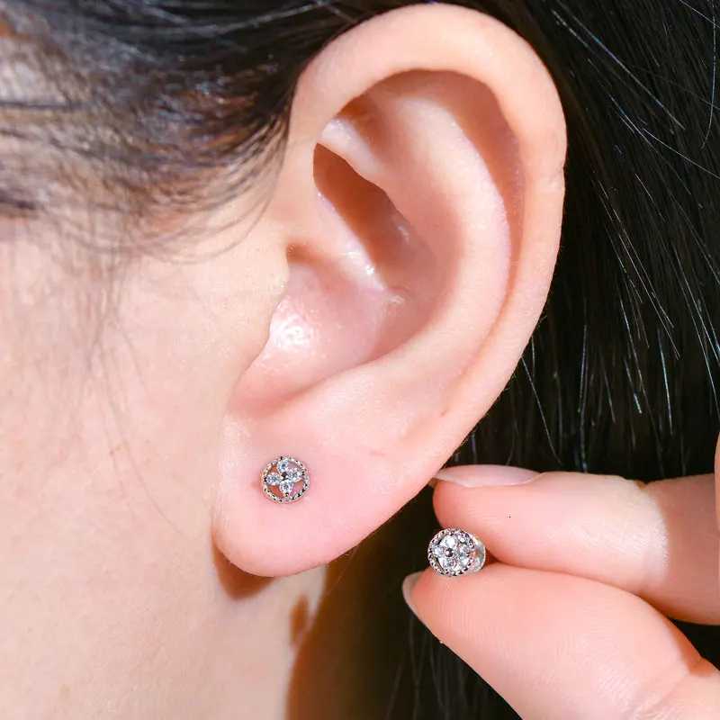 Lnkry Pass Diamond Test D004CT Moissanite Earring 925 Sterling Silver Cute Mini Flower Stud Earrings For Wen Girls Jewelry X251011