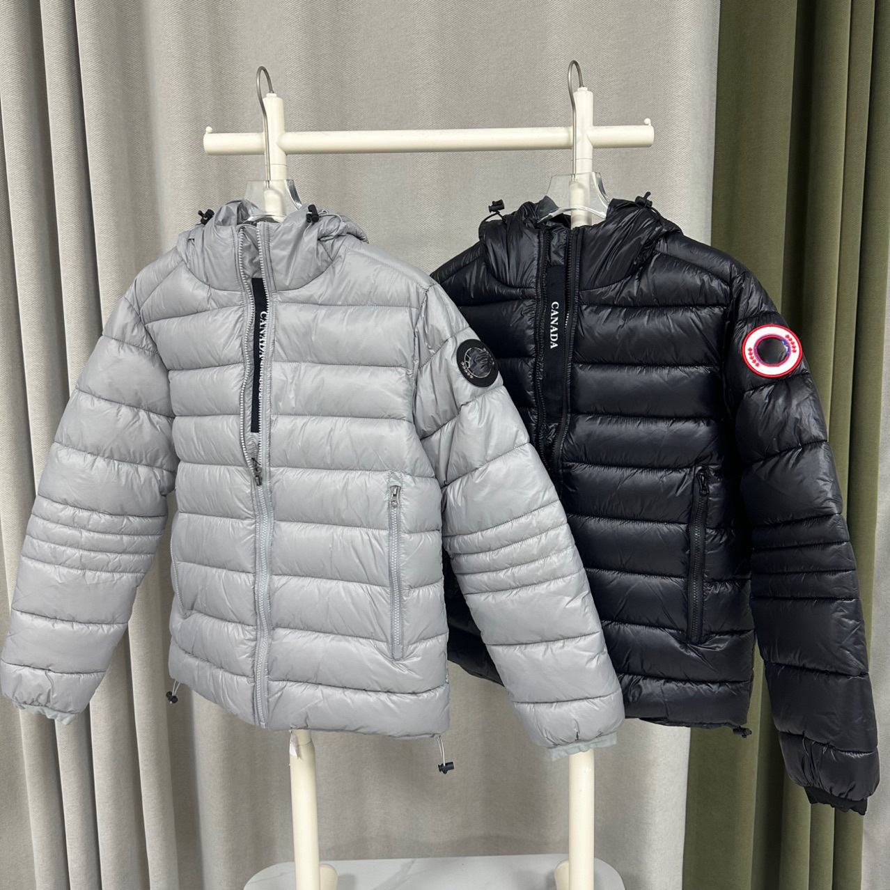 Men's Down Winter Lightweight Short Striped Stitching Slim Casual Puffer Jacket Hood Oversized Warm White Duck Black Glossy Coat