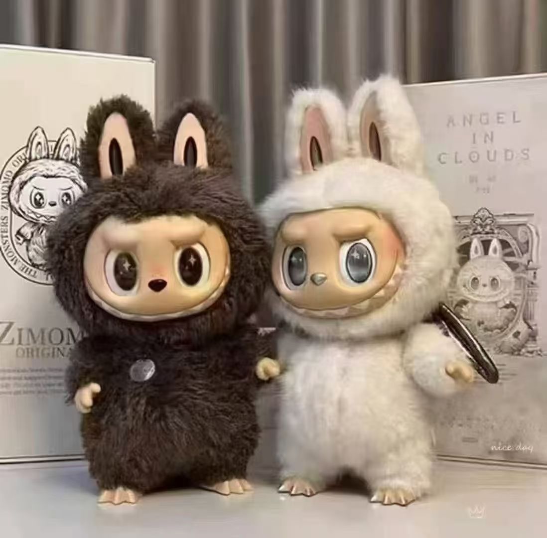 58cm Labubu Popmart Big Labubu Doll Zimomo Keychains Pendant Angel Leader Archangel Plush Toy Stuffed Toy Soft Toy Action Figure Rubber Decorations blind Box 38cm