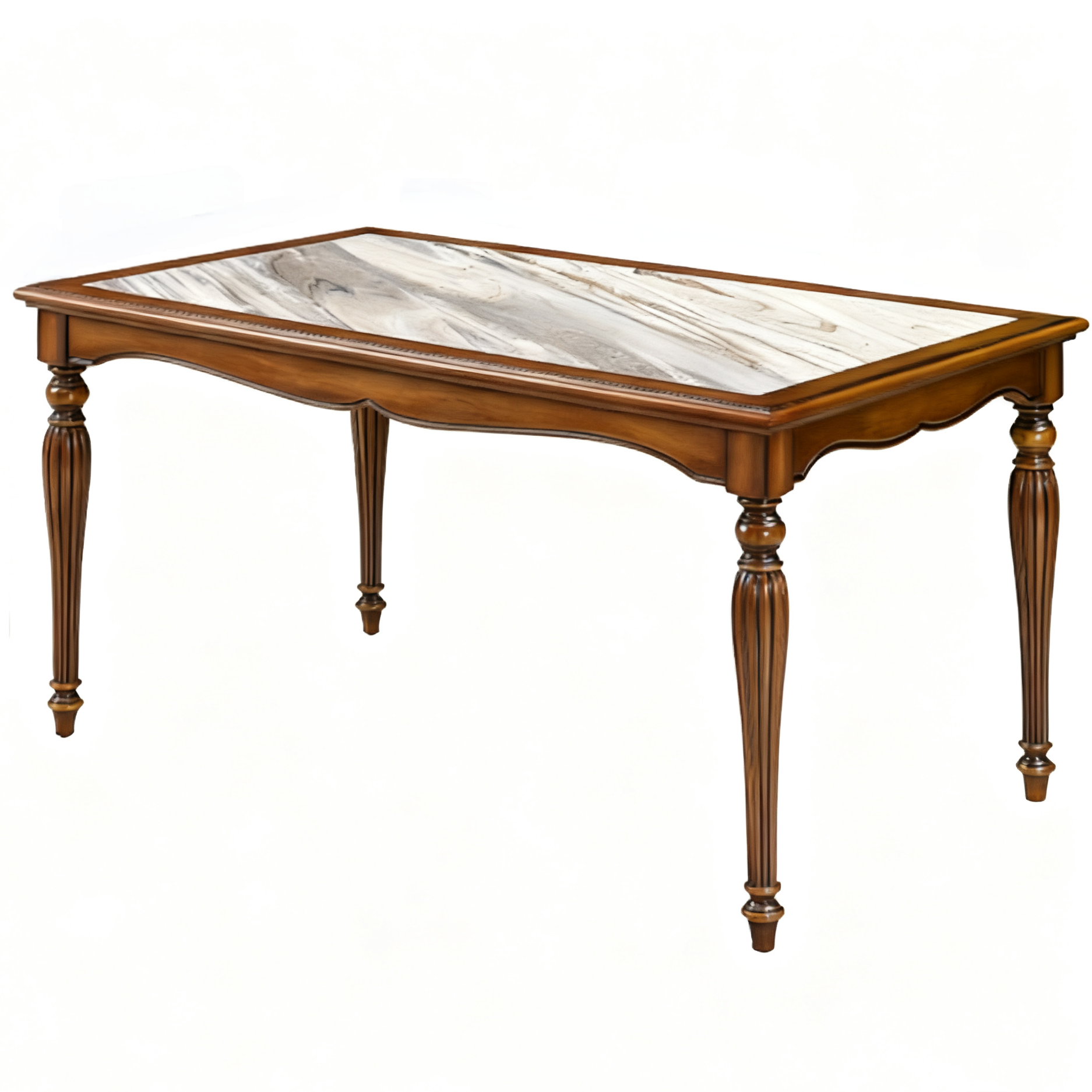 Zhong zhixin European-style rectangular dining table with high-end luxurious design crafted from solid wood