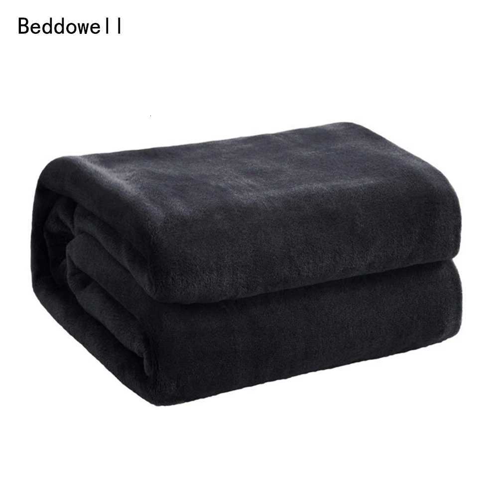 Spring Winter Flannel Blanket Fluffy Warm Soft Sofa Cover Bedspread Solid Blue Black Coral Fleece Plush Blankets For Beds C251011