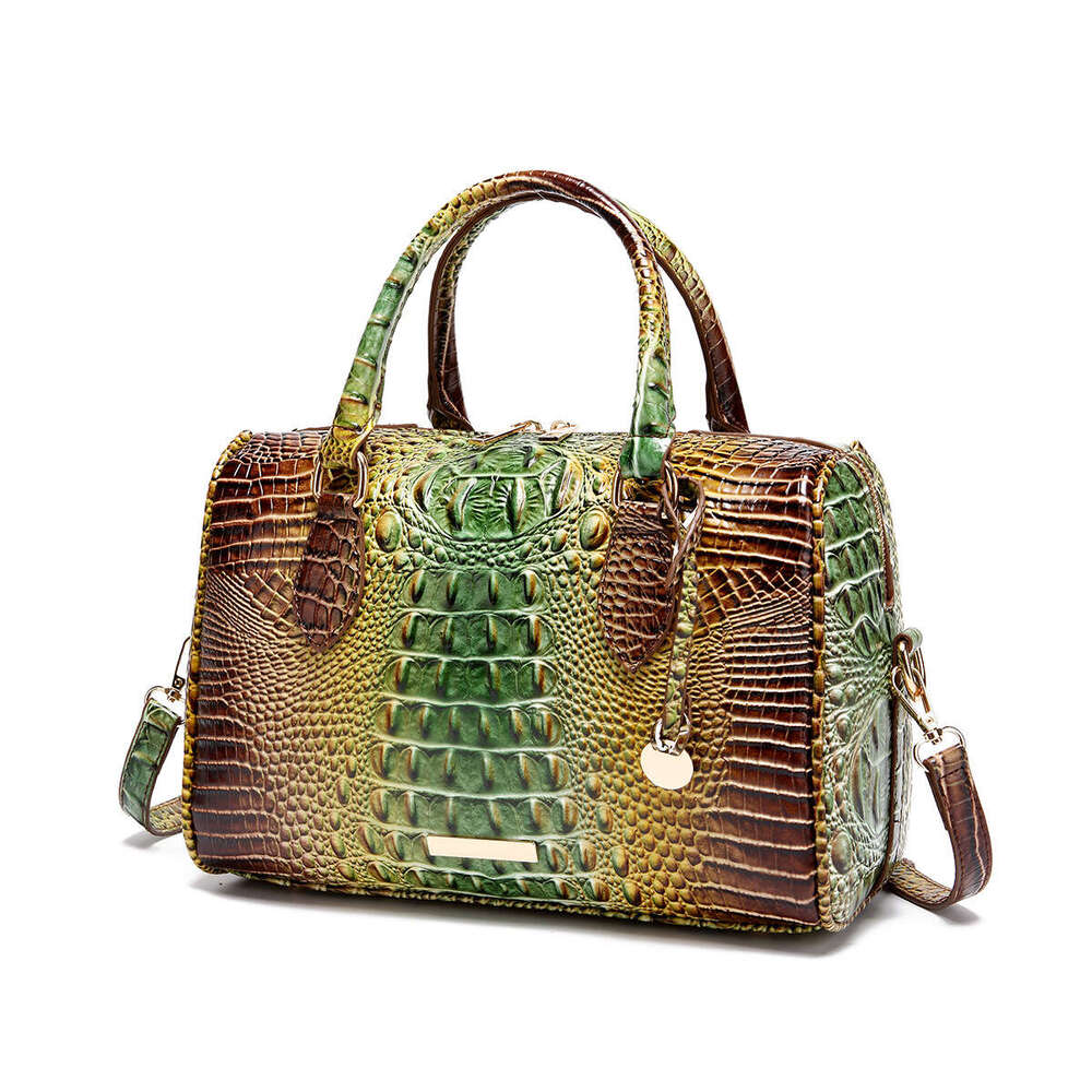 New European and American Cross-Border Handheld Underarm Crossbody Travel Vintage Women's Bag Brahmin Crocodile Pattern