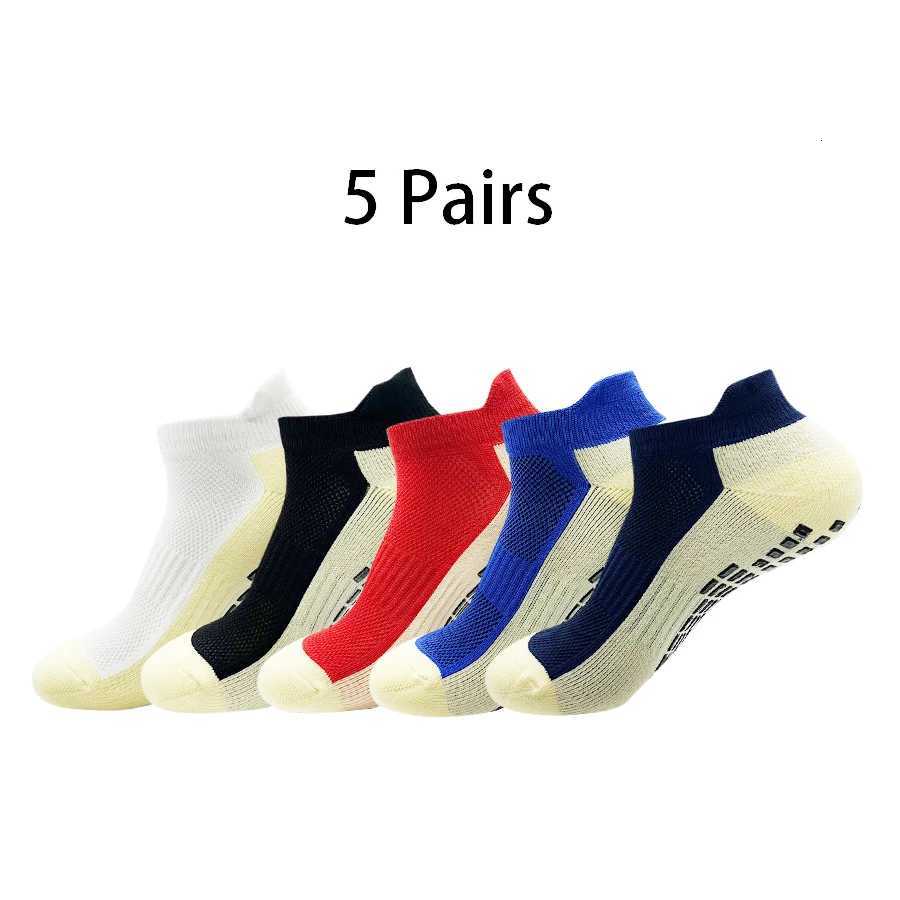 5 Pairs New Men Sports Shock Absorption Sweat Breathable Silicone Bottom Football Socks Women Indoor Yoga Fitness Socks SoccerW251011