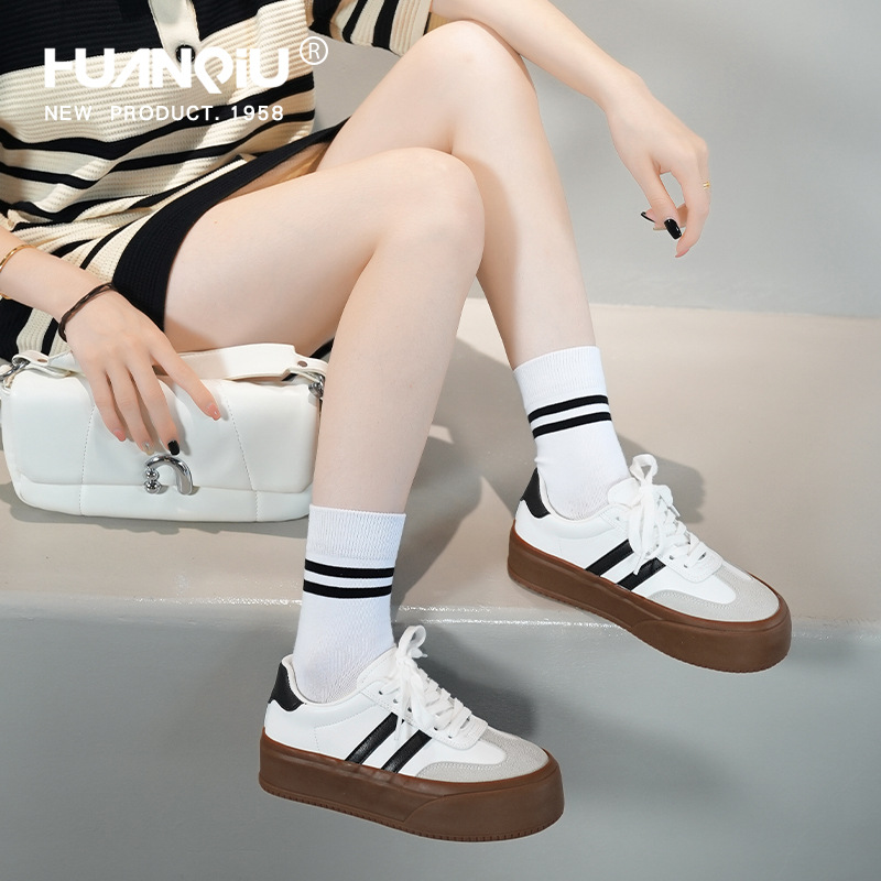 Huanqiu Free shipping designer Casual Shoes Thick soled low cut women new shoes casual board shoes comfortable versatile