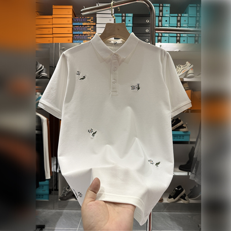 Men's Polo Shirt Short Designer Hoodie Sleeve 2025 New Men's Embroidered Casual Collared Short Designer Shirt Sleeve T-shirt Summer Breathable Trendy Clothing