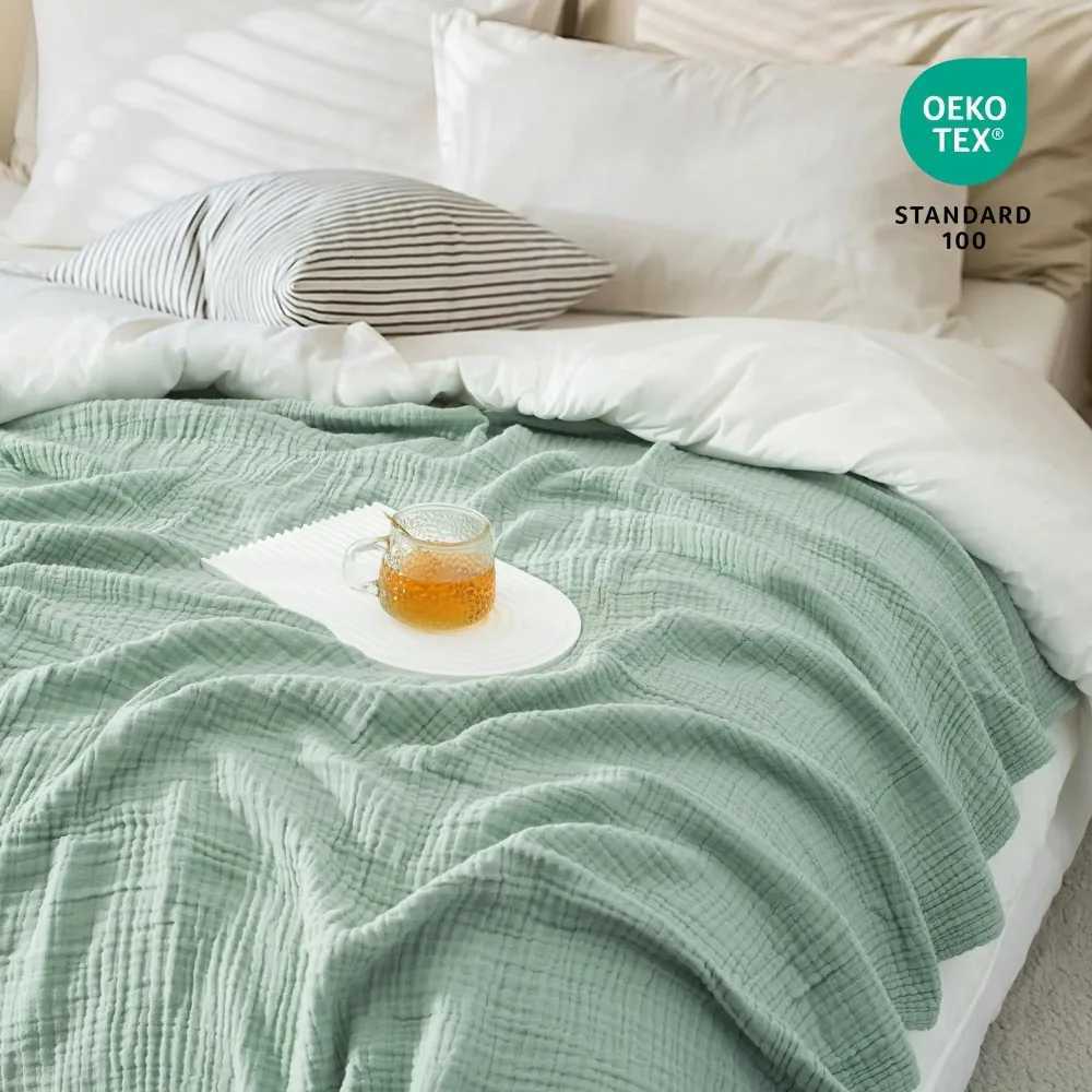 4Layers Autumn and Winter Gauze Throws for Bed Couch Soft Lightweight Breathable Linen Cotton Muslin Throw Blanket Bedspread C251011