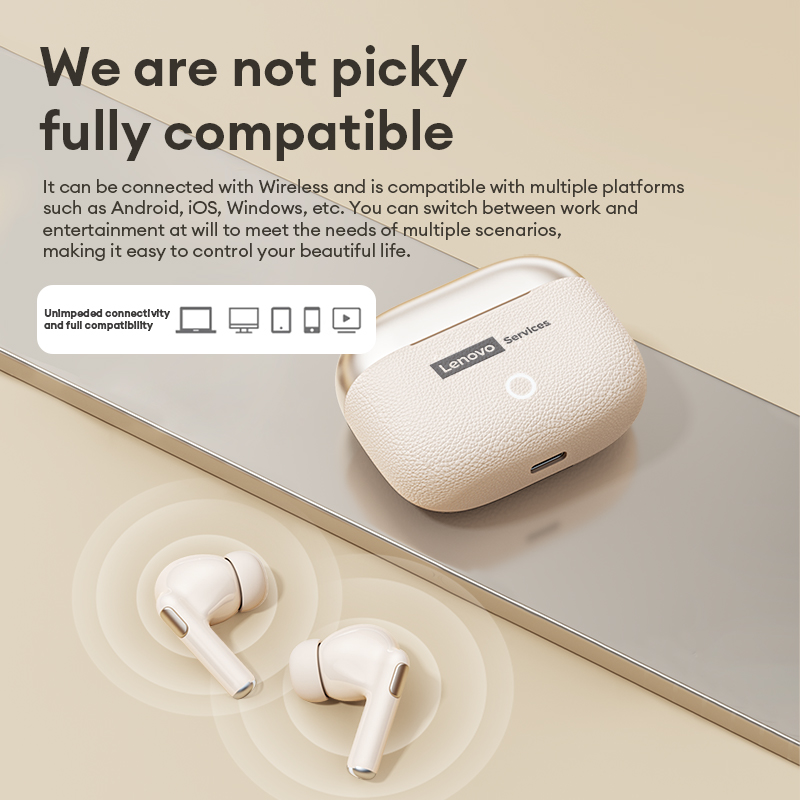 LenovoService Bluetooth Earphones TWS BT6.0 Long Battery Life Headphones LE221 IMAX Ultra-Clear Sound Quality Music Headset ENC Noise-Canceling Earbud