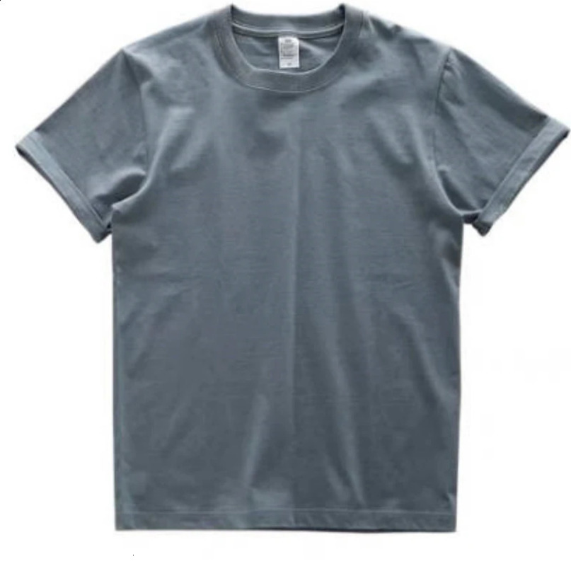 Heavyweight Men T Shirt 270gsm Oversized Summer Short Sleeve Round Neck Loose Tee 100% Cotton Plain Top Casual Mens Clothing 250113