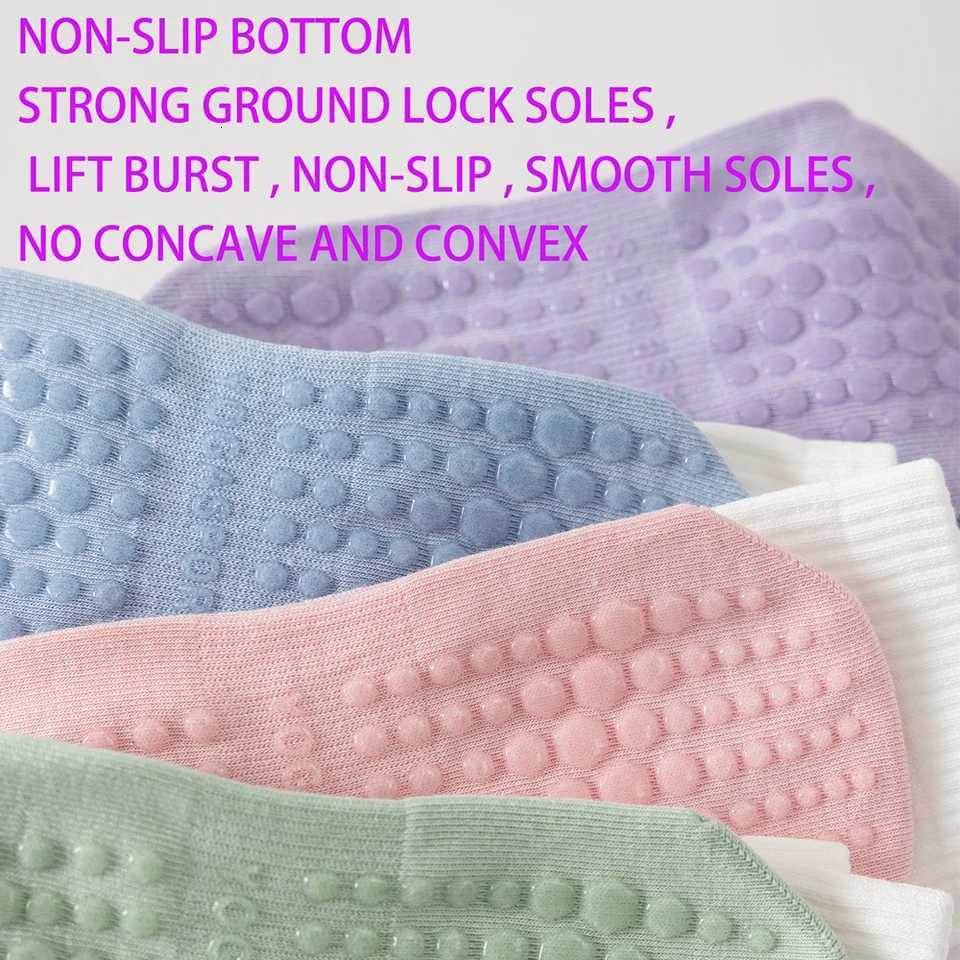 3 Pairs Cotton ANTI SLIP Breathable Mid Calf Yoga Socks Sports Socks Pilates Socks Dance Fitness Training Women Sock EU3642W251011