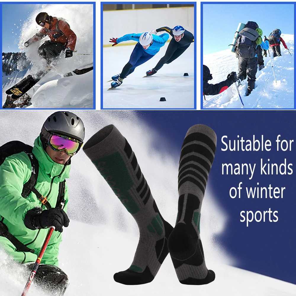 1 Pair Professional Merino Wool Ski Socks Outdoor Sports Thickened Terry Keep Warm Knee High Long Skiing Snowboard Hiking SocksW251011