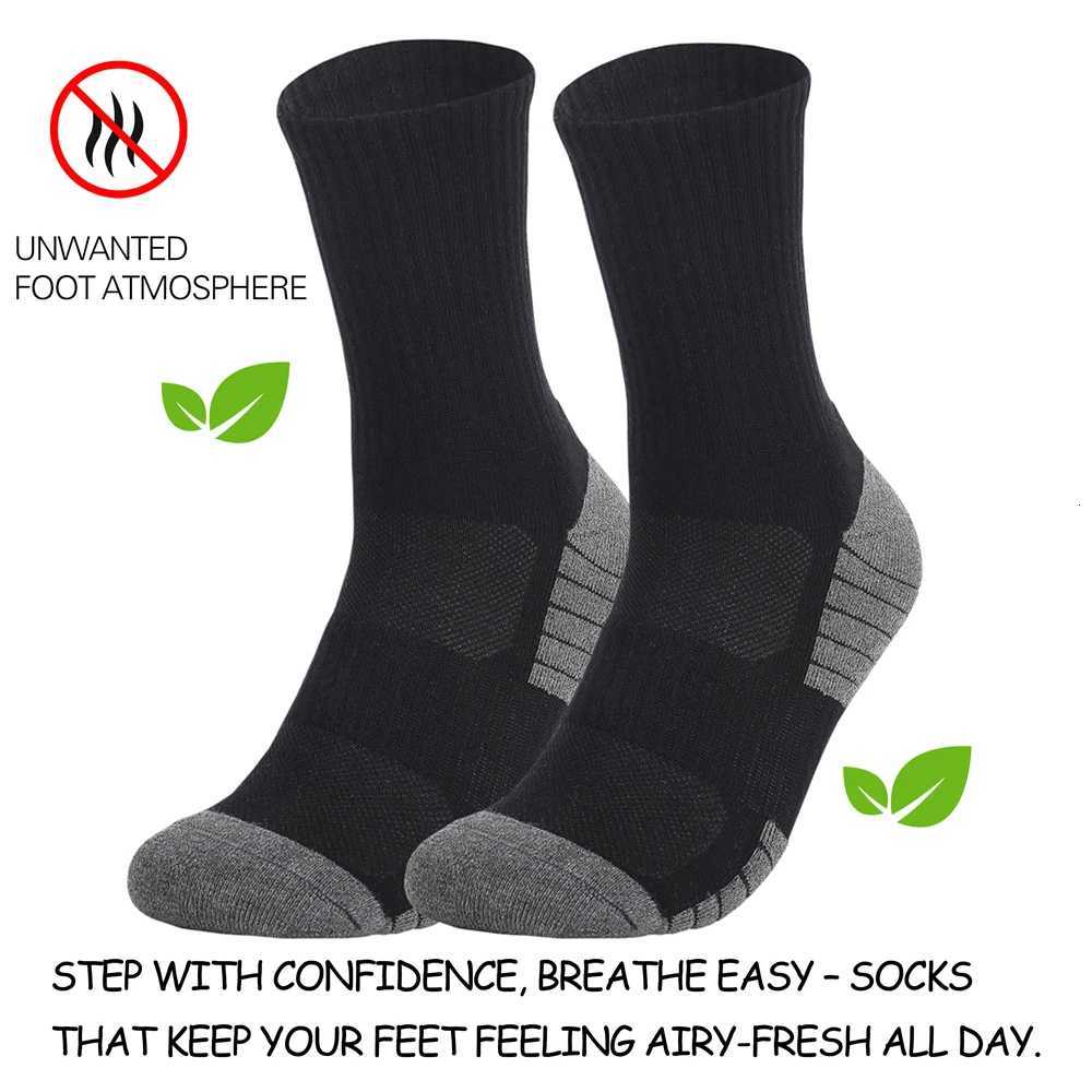 3 Pairs Cotton Outdoor Sports Socks HeavyDuty Trekking Socks for Men NonSlip Terry Loop Design Blister Prevention SIZE3550W251011