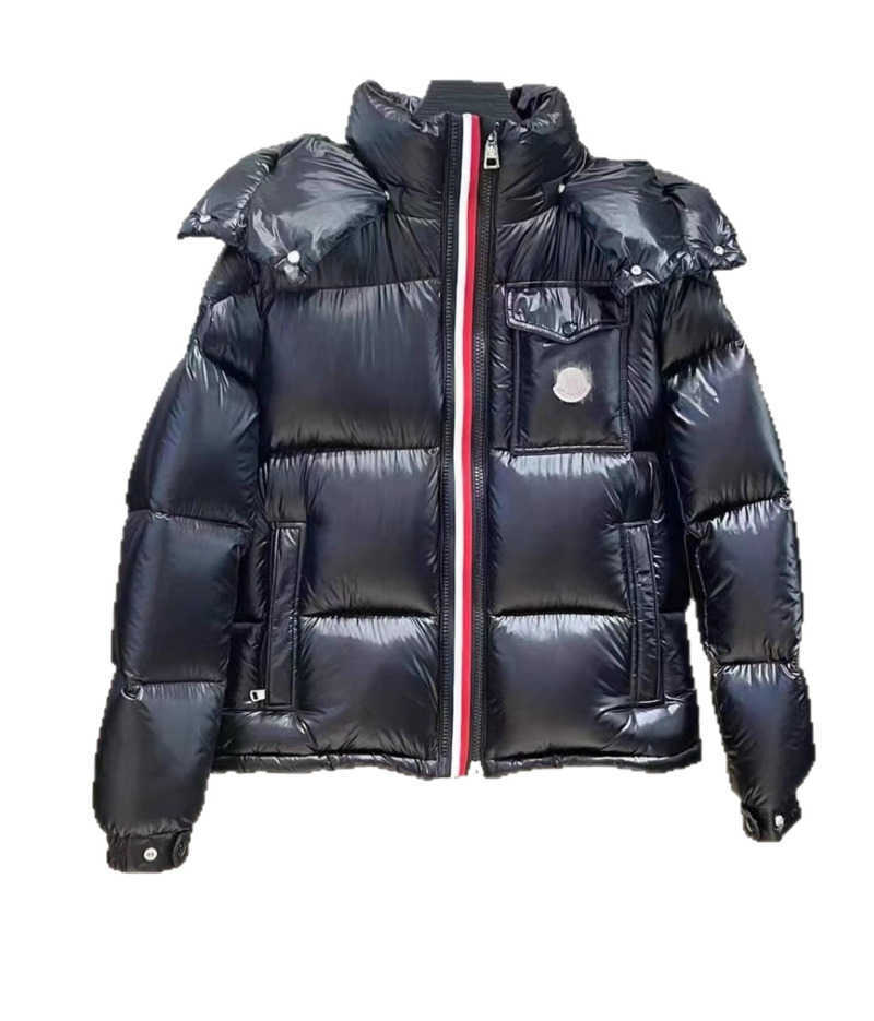 New Color Stripe Windproof Thickened Cotton Jacket Unisex Glossy Warm WashFree Hooded Coat 3 L25101184AW