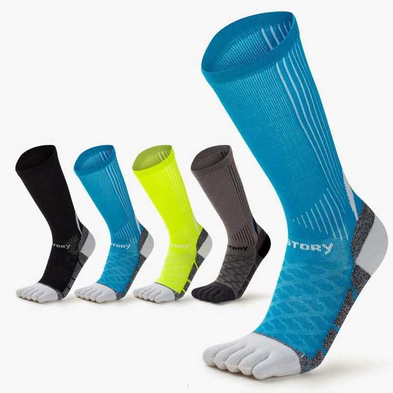 Fivefinger Man Toe Sport Socks Colorful Marathon Long Running Absorption Sports Socks Thicken Towel Sole Shock Tennis SocksW251011