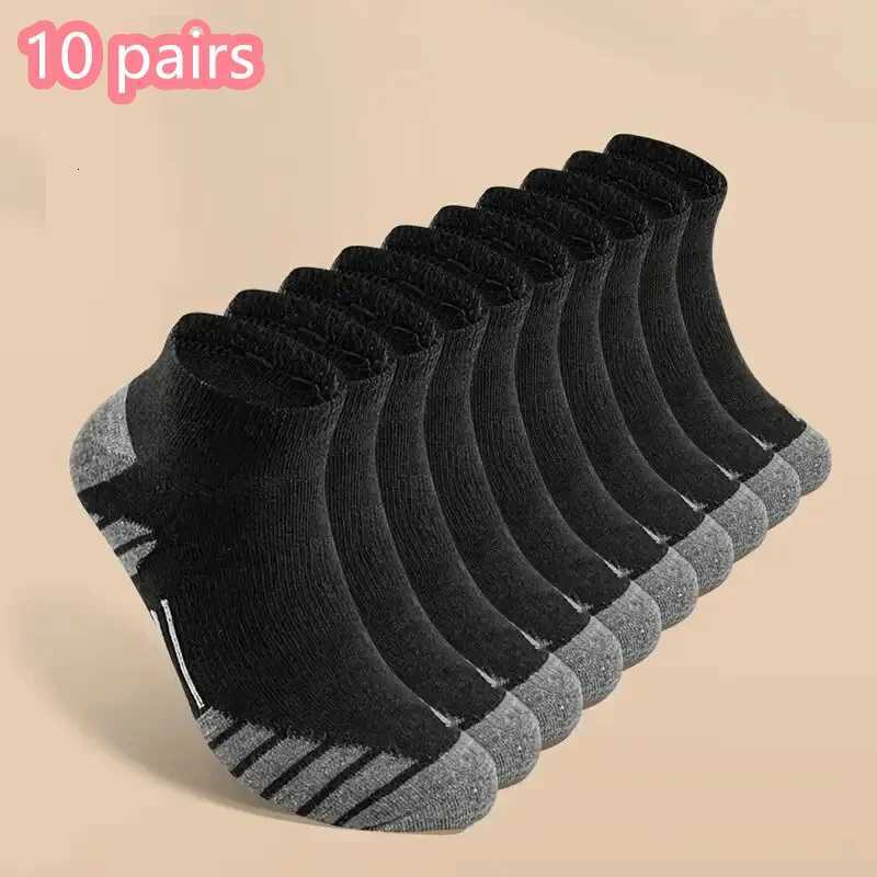 5Pairs Ankle Athletic Running Socks Cushioned Cotton Breathable Low Cut Sports Tab Socks For Men And WomenW251011