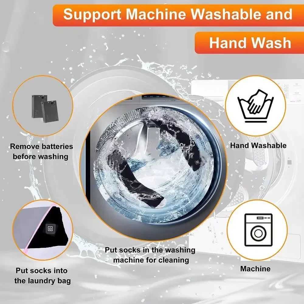 Heating Socks with Battery Box Rechargeable AntiCold Men Thermal Heated Foot Warmer Outdoor Camping Ski Sports WinterW251011