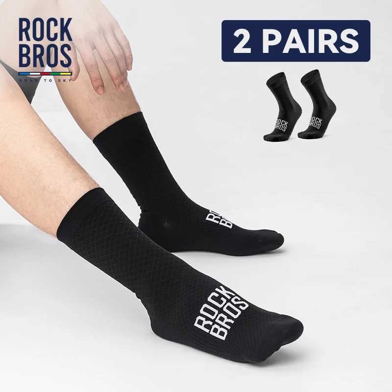 ROCKBROS Cycling Socks Breathable Professional Sport Socks Comfortable Highelastic Outdoor Bicycle Socks shockabsorbing 2PairsW251011