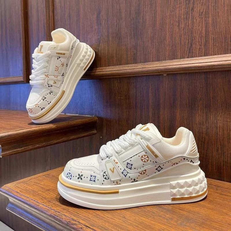 Free shipping Designer Casual Shoes New mens shoes fashionable printed casual board shoes thick sole height increasing versatile comfortable sports sh - view 3