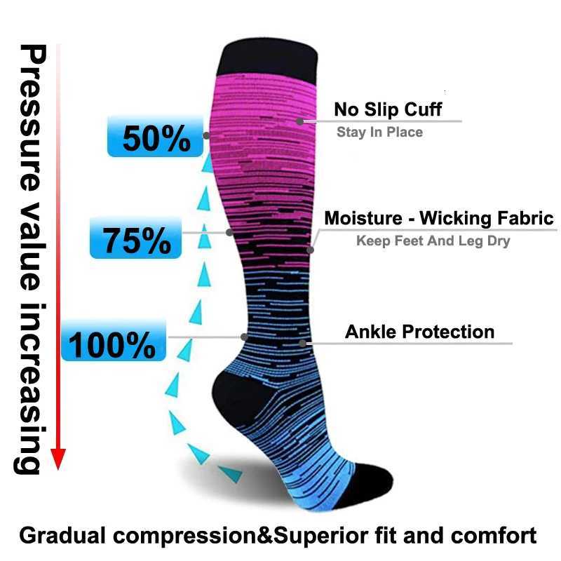Unisex Compression Socks Stockings Best Nurses Hiking Travel Flight Socks Running Fitness SocksW251011