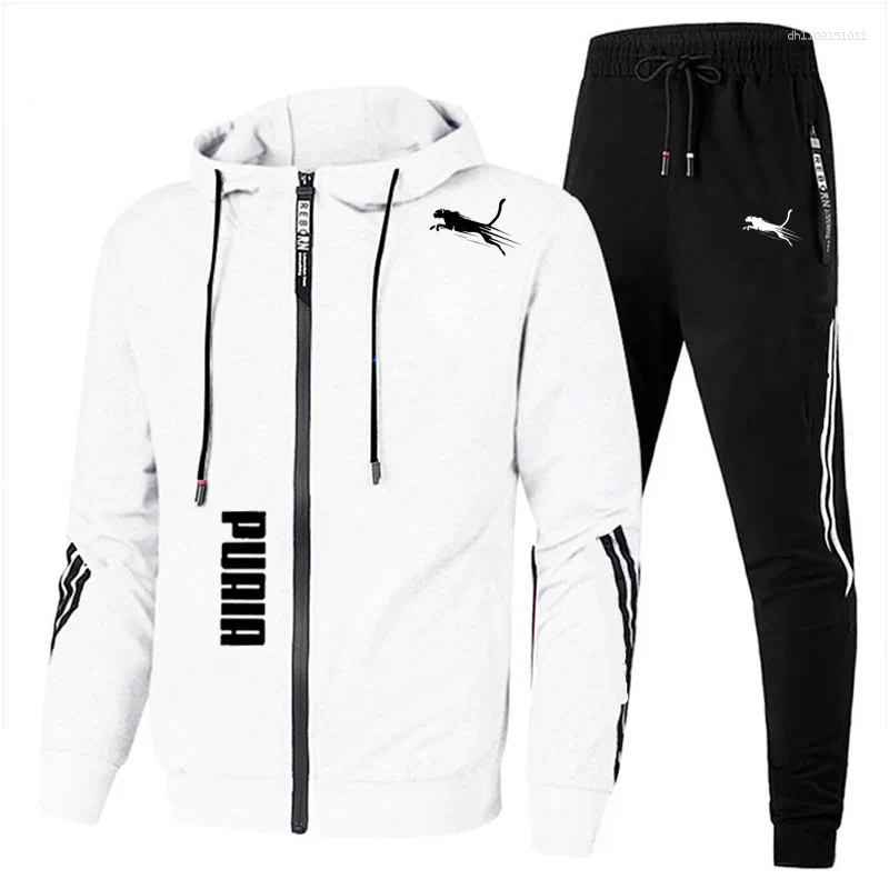 Men's Tracksuits Spring Autumn Tracksuit Set Long Sleeve Hoodie And Joggers 2-Piece Fitness Running Sportswear Casual Clothing