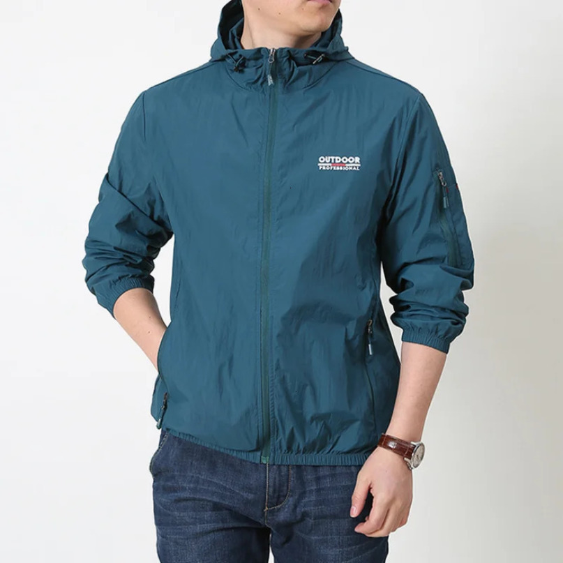 Men Sun Protection Clothing Summer Outdoor Windbreaker Jacket Solid Zipper Breathable UV Resistant Quick Dry Skin Coats 250218