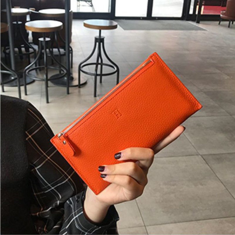 Genuine Leather for Women Long Style 2025 New Ultra-thin Clutch Wallet Niche Design Exquisite High-end