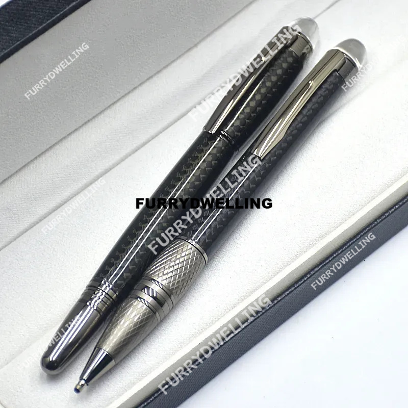 Wholesale AAA Star-Walk Series Dwe74 Black Carbon Fiber Rollerball Ballpoint Pen Crystal Star Top Business Office Writing Ink Fountain Pens As Gift
