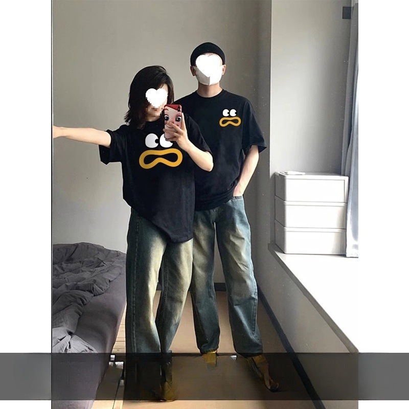 Special Couple Designer Hoodie Outfits Summer Outfits One Male One Female 2025 New Style Unique Trendy Brand Short Designer Shirt Sleeve T-shirt