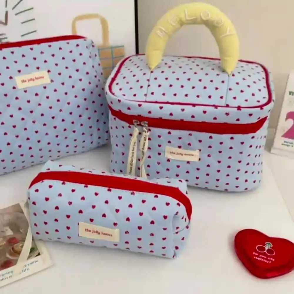 New Quilting Cott Cosmetic Bag Blue Mtifuncti Cosmetic Storage Bag Large Capacity W Bag Travel D251011