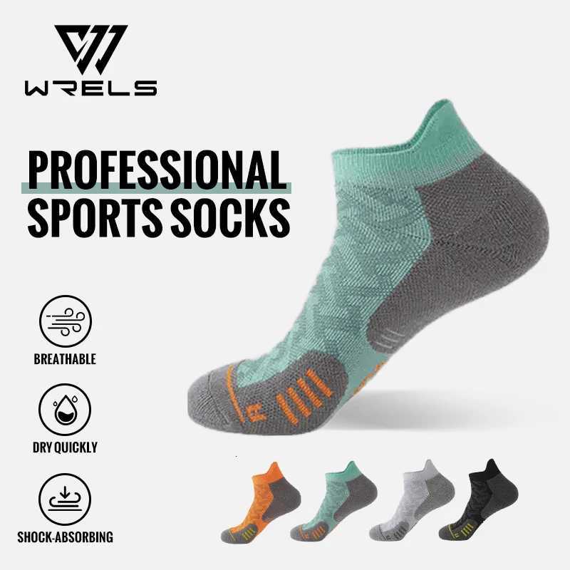 123Pairs Professional Marathon Running Sock Outdoor Sports Fitness Thickened Cushioned Short Tube Low Cut Boat Ankle SocksW251011